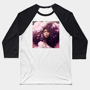 [AI Art] Cherry blossom lady with big hair Baseball T-Shirt